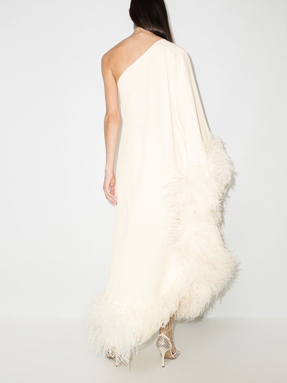 Ubud feather-trim gown - 3