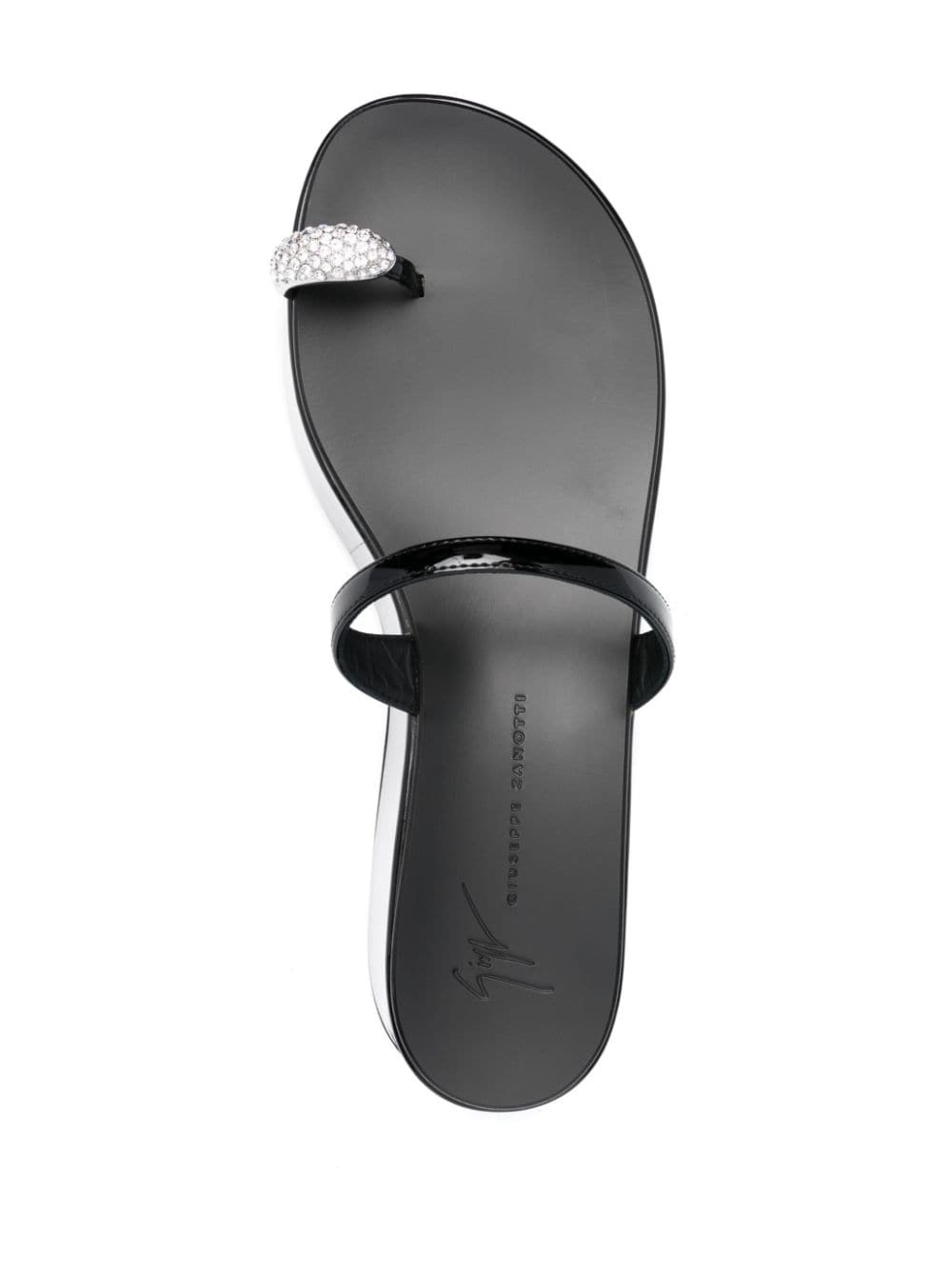 Crystal-embellished 70mm leather platform slides - 4