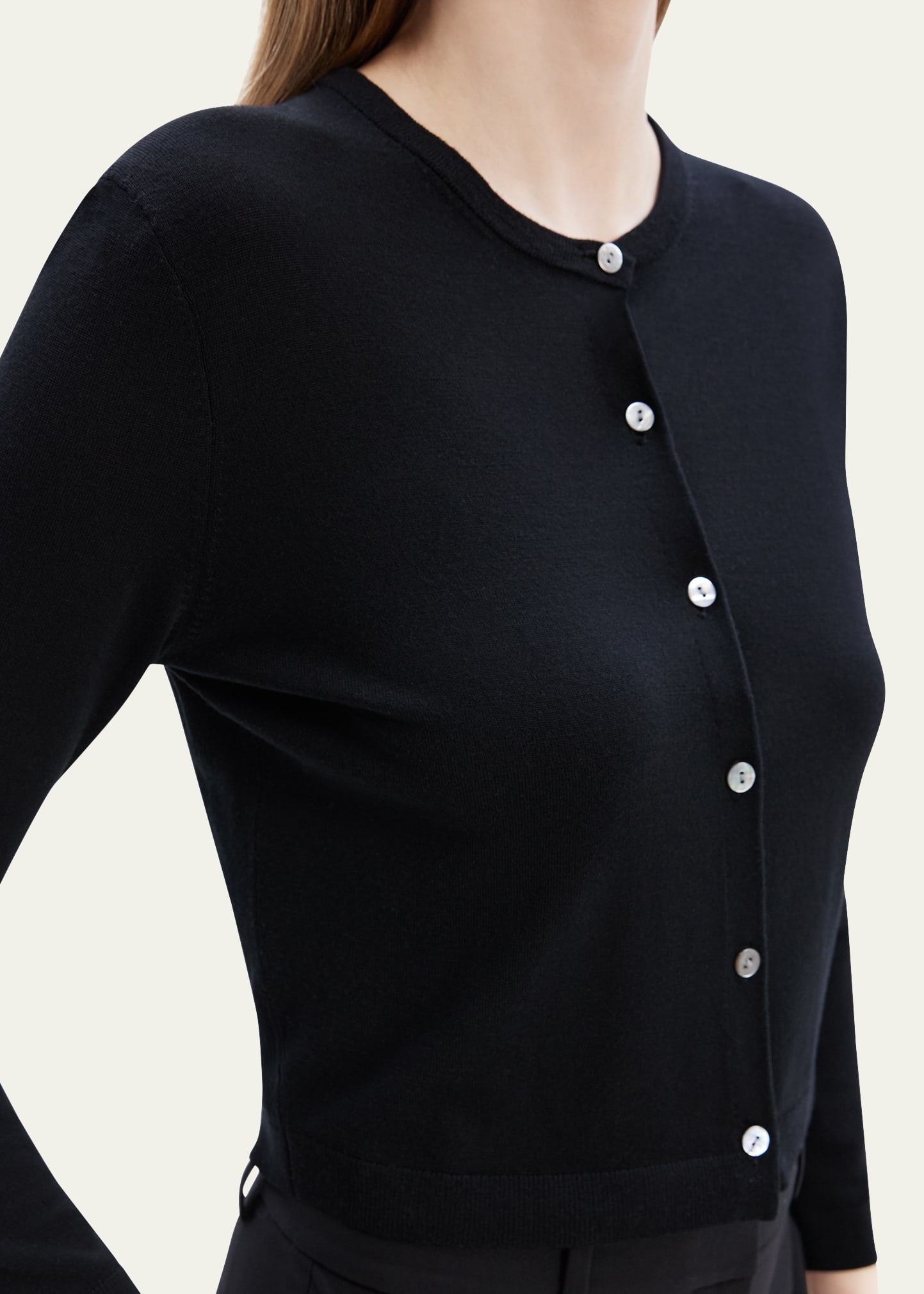 Regal Merino Wool Cropped Cardigan - 5