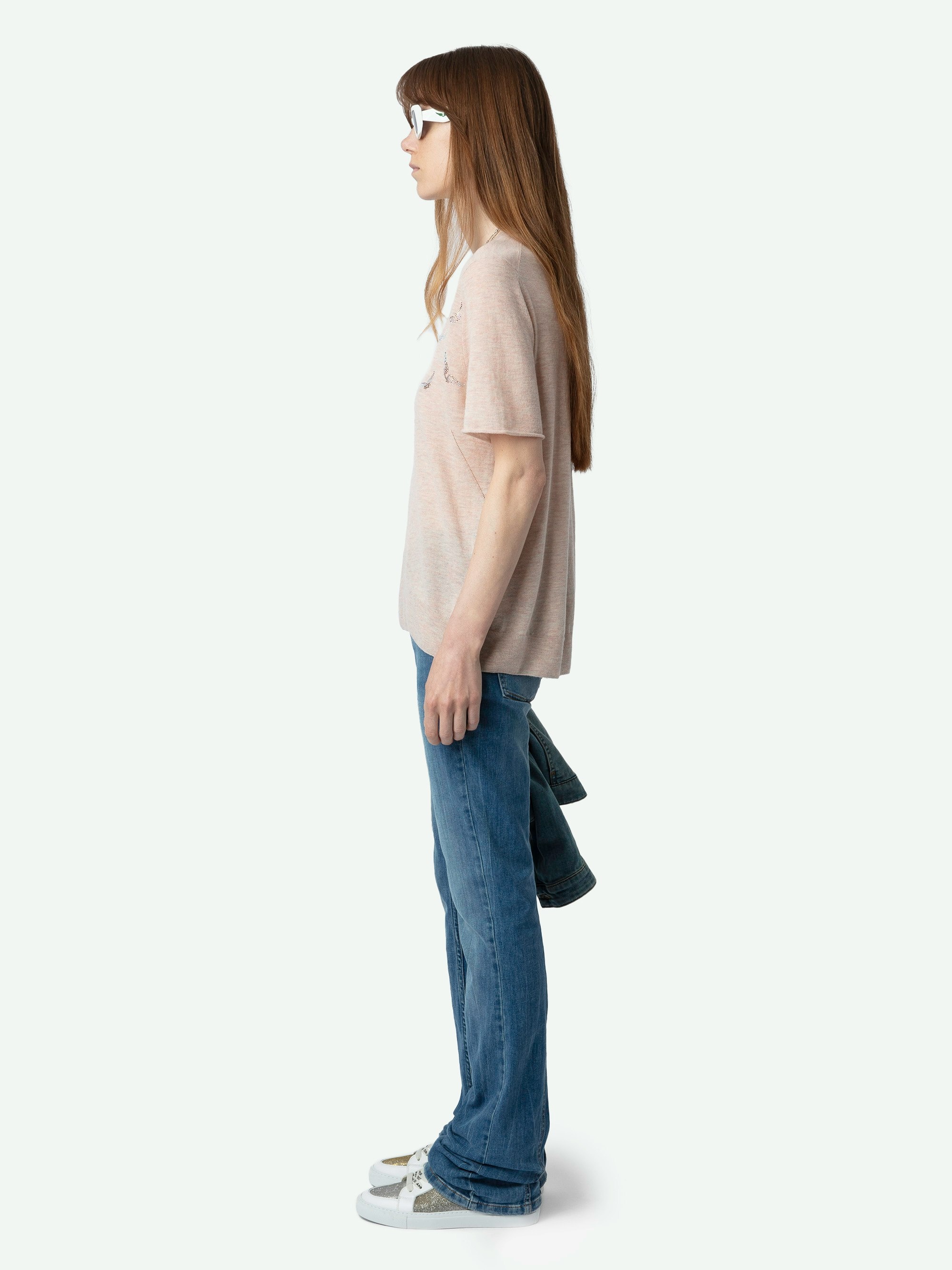 Ida Diamante Wings Cashmere Sweater - 4