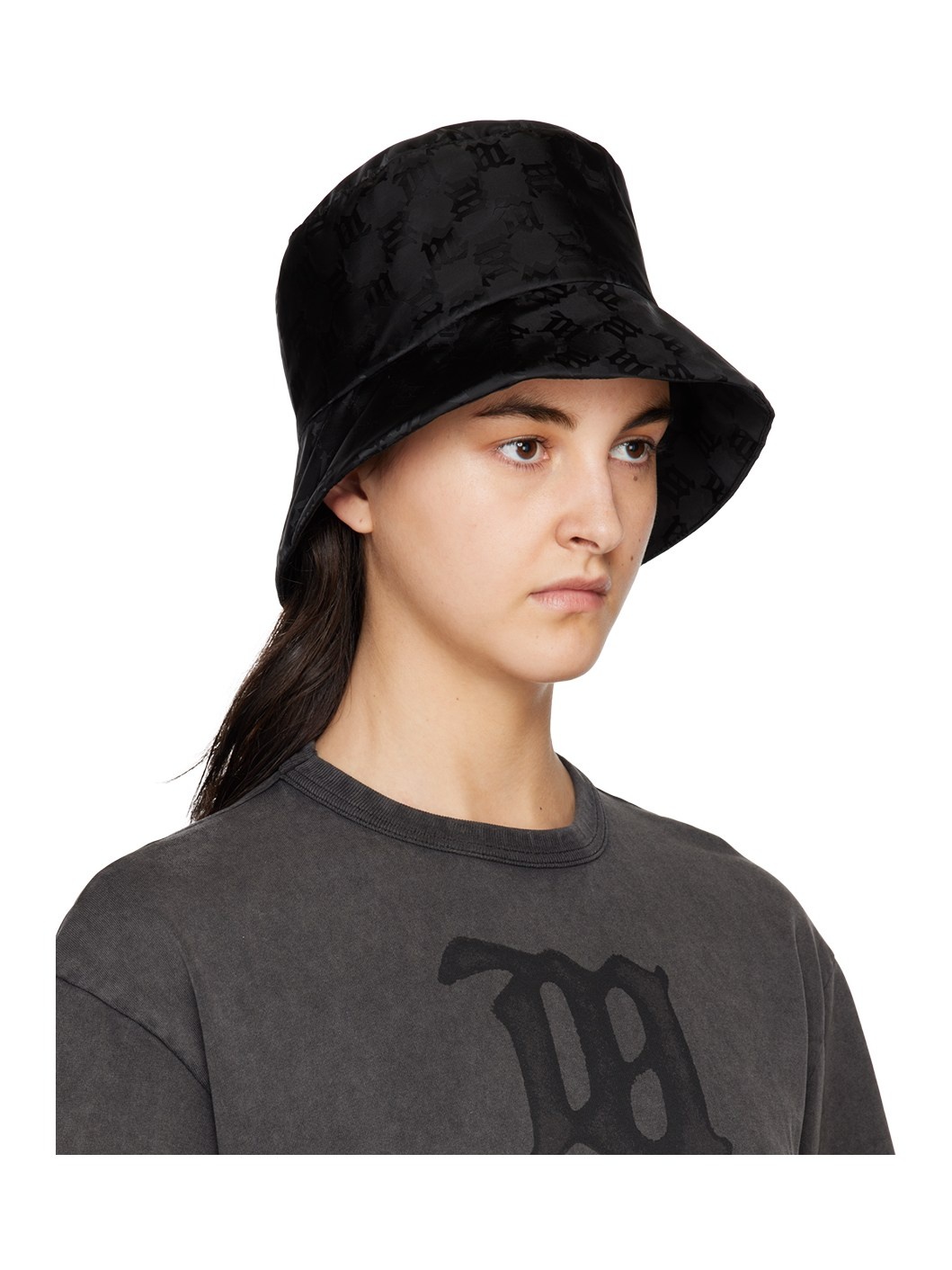 Black Monogram Bucket Hat - 2