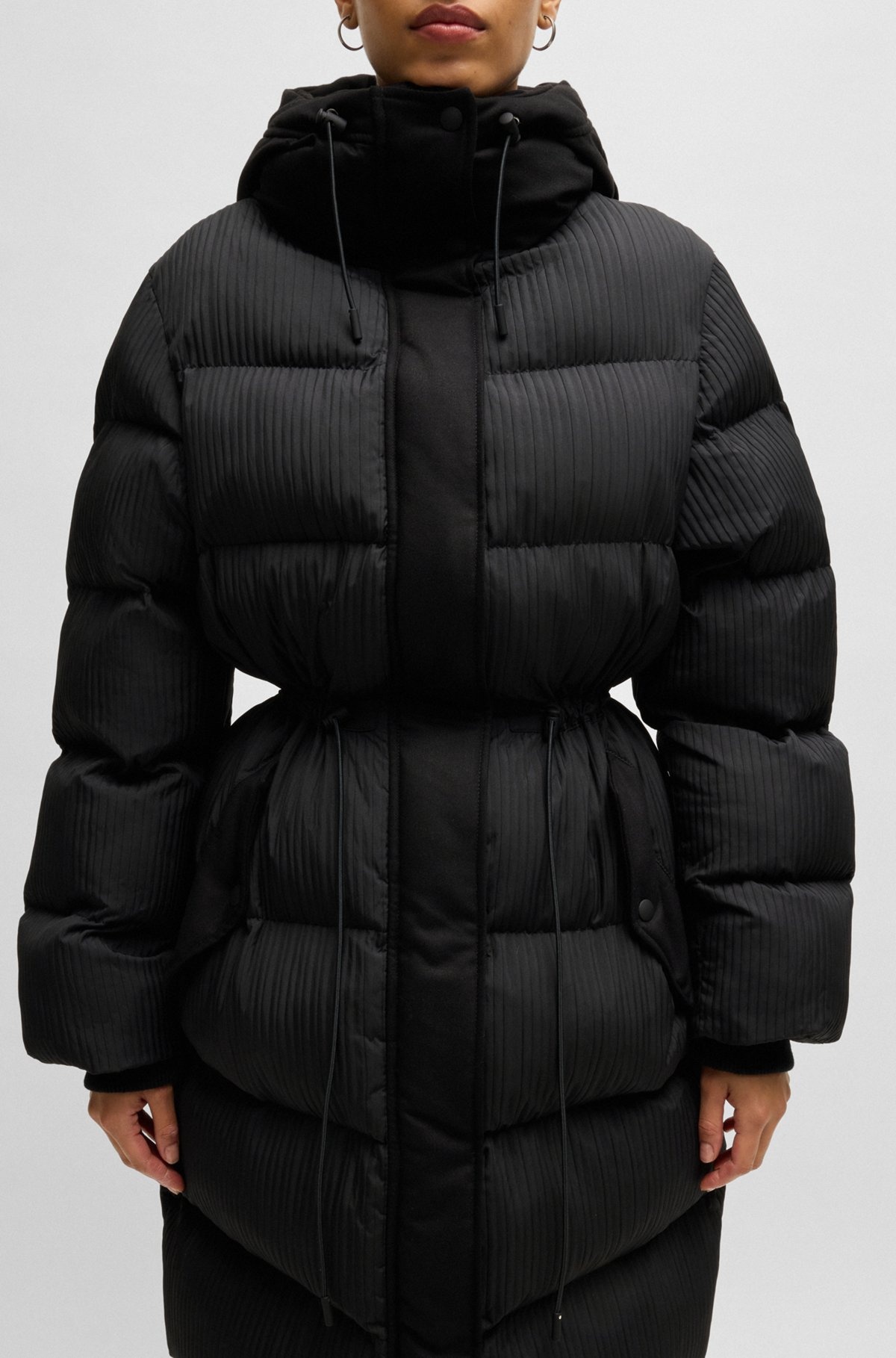 WATER-REPELLENT PARKA JACKET IN QUILTED CORDUROY-EFFECT FABRIC - 6