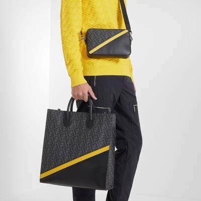 FENDI Black leather and FF fabric bag outlook