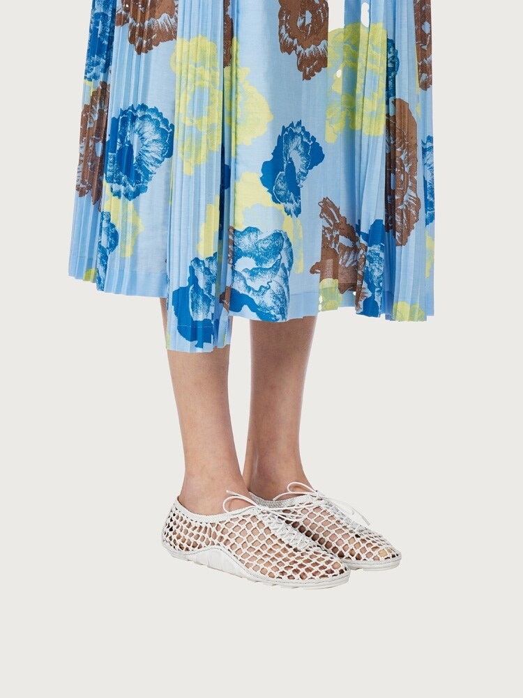 POPPY PRINT PLEATED SKIRT - 5