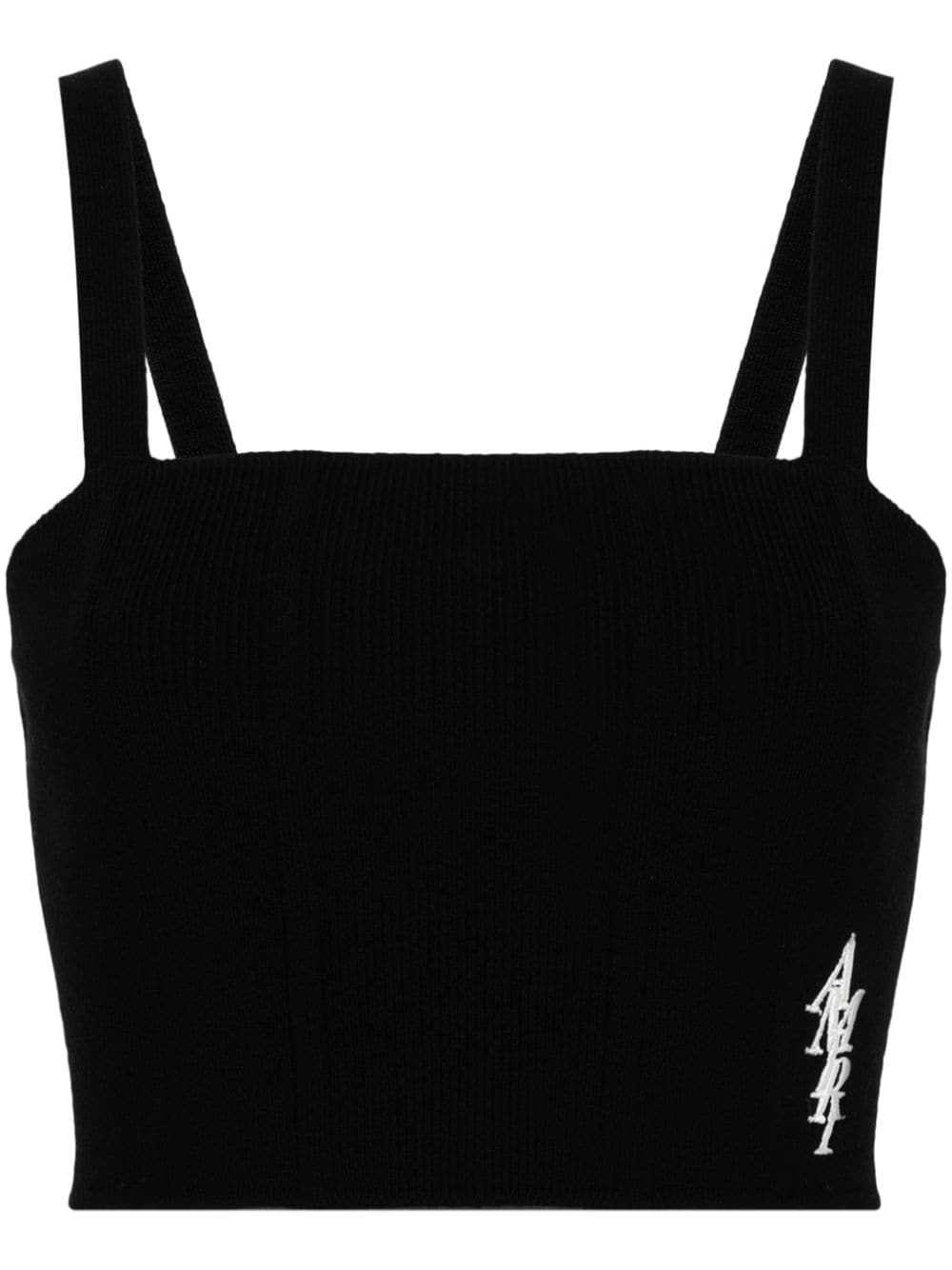 logo-embroidered cropped top - 1