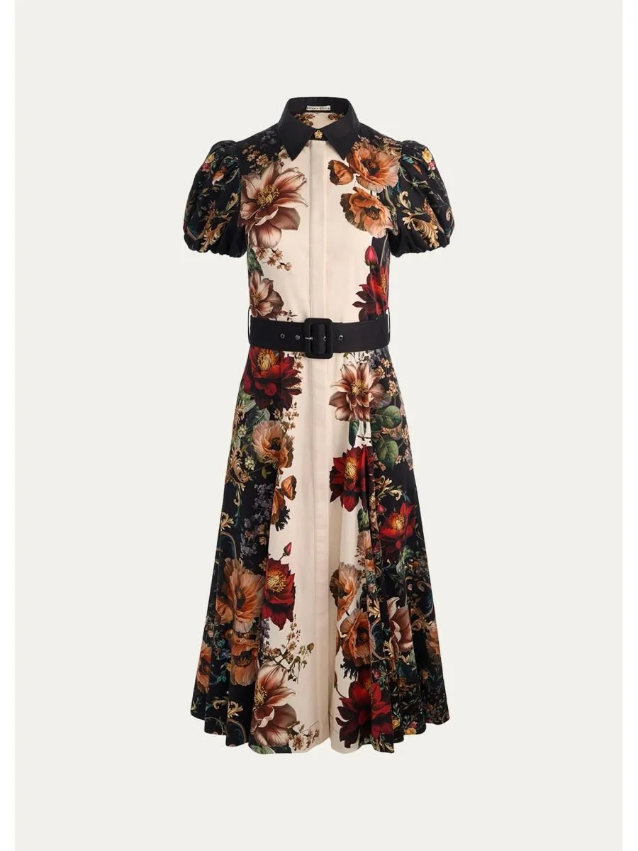 Henrietta Floral Belted Midi Dress - 1