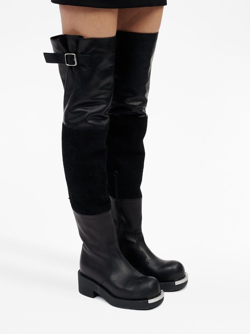 panelled buckled leather boots 6