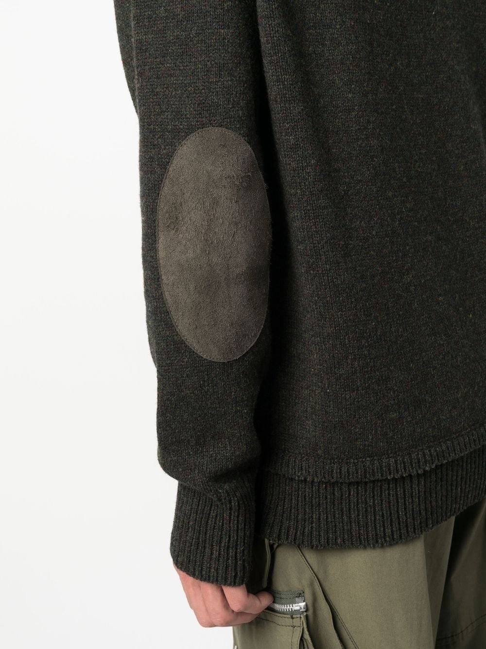elbow-patch crew neck jumper - 5