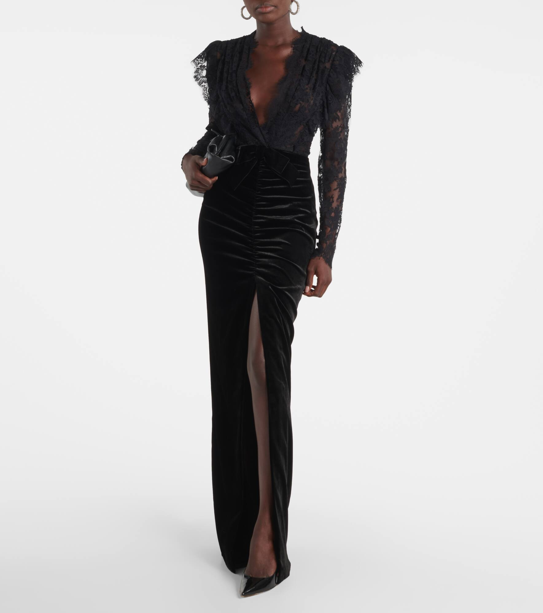Lace and velvet gown - 2