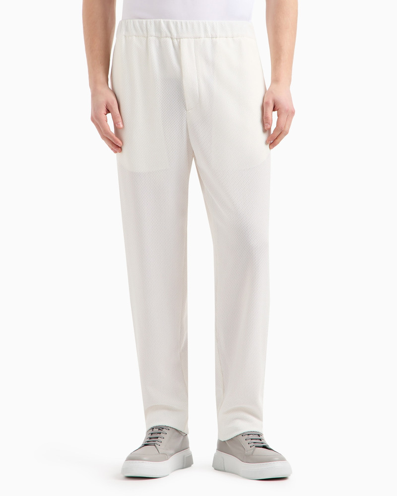 GIORGIO ARMANI Technical waffle flat-front trousers outlook