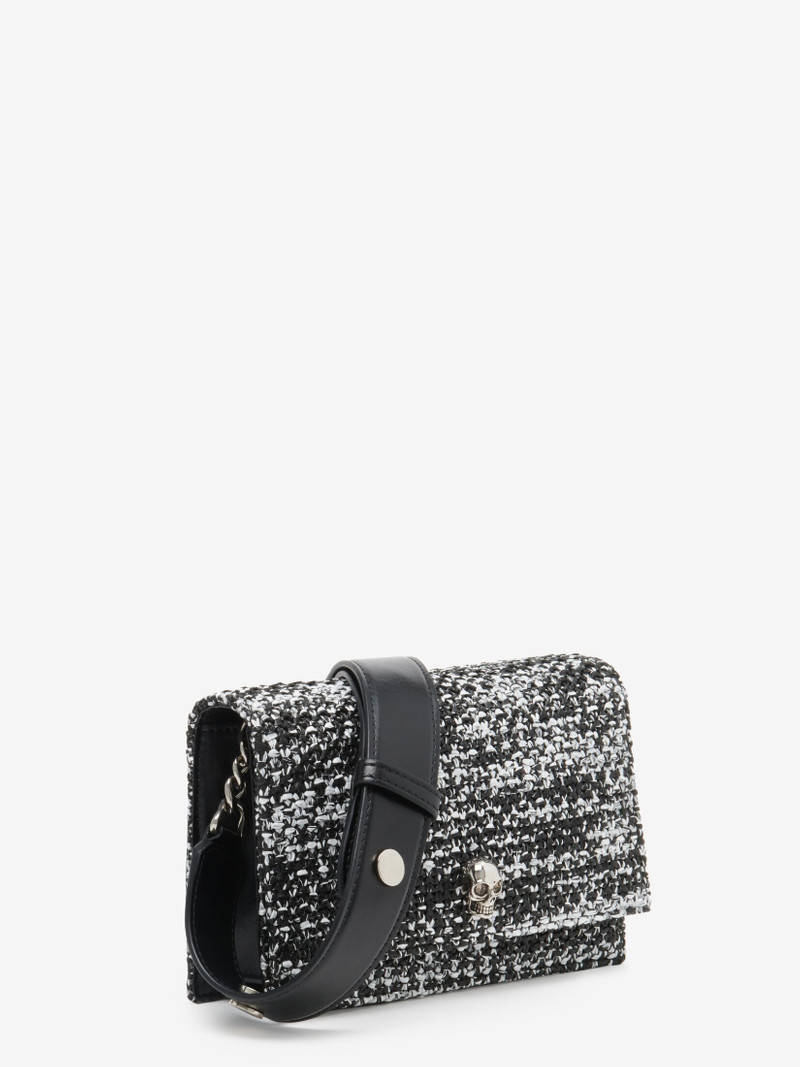 Alexander McQueen Women's The Biker Small Skull Bag in Black/white outlook