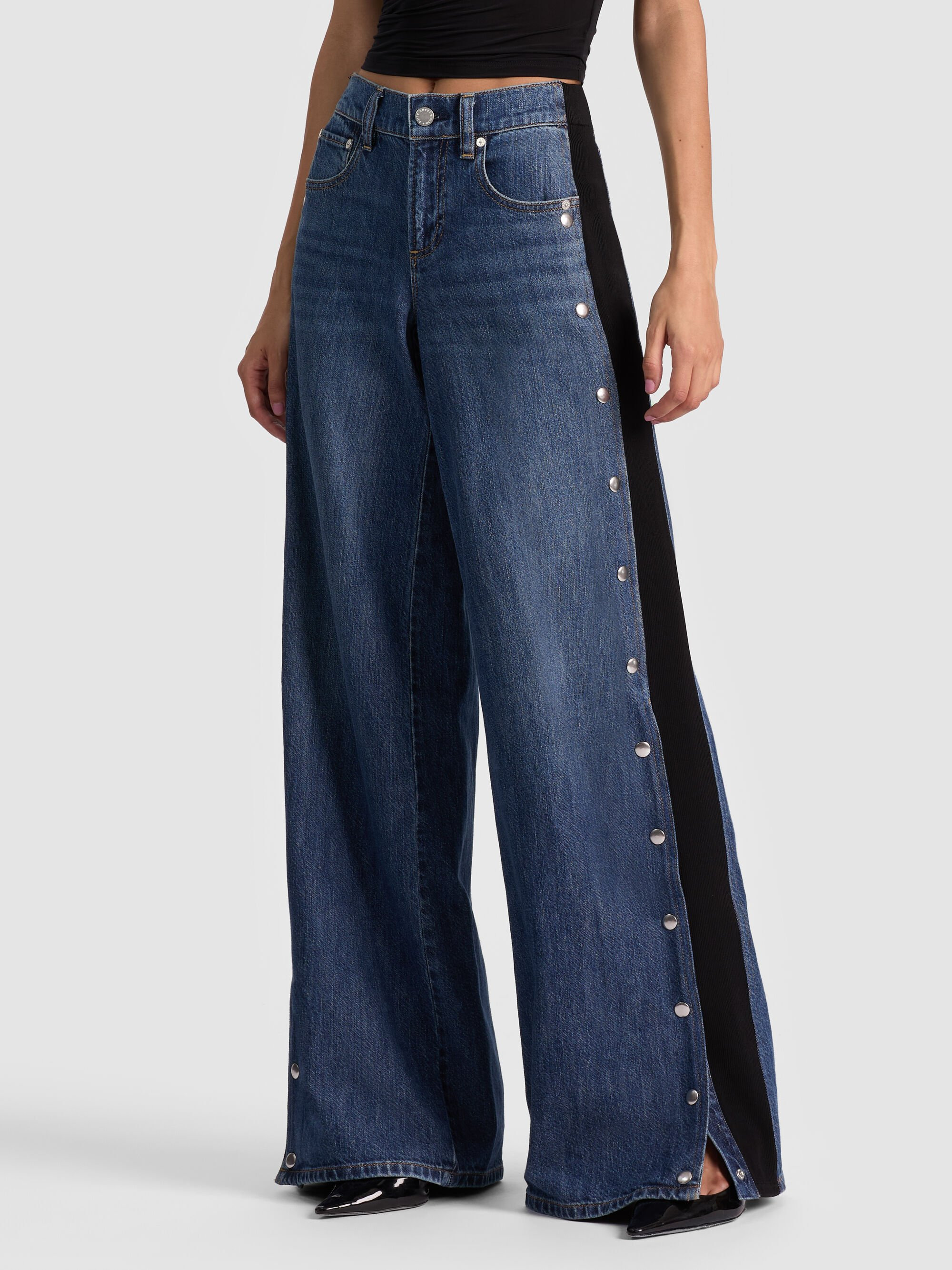 AMAZING JEAN WITH KNIT PANEL - 2