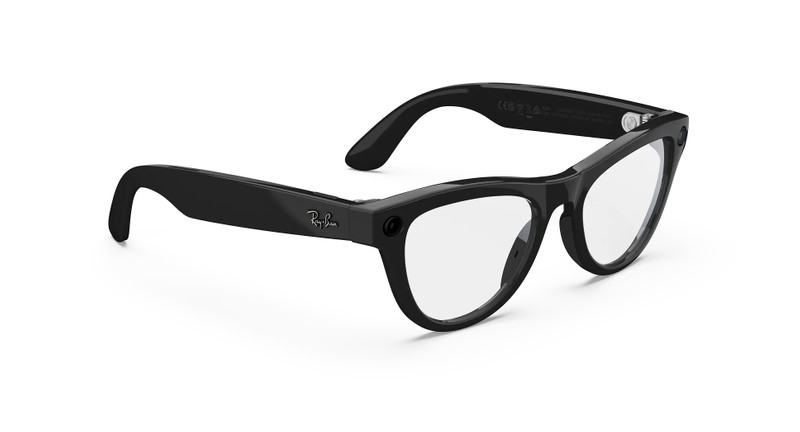 Ray-Ban Meta Skyler (Gen 2) Shiny Black Clear Lenses 3