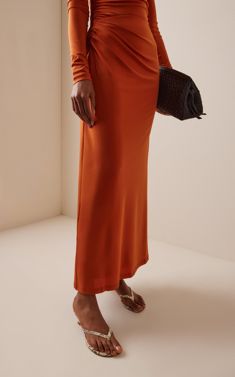 Priya Draped Jersey Maxi Skirt orange 3