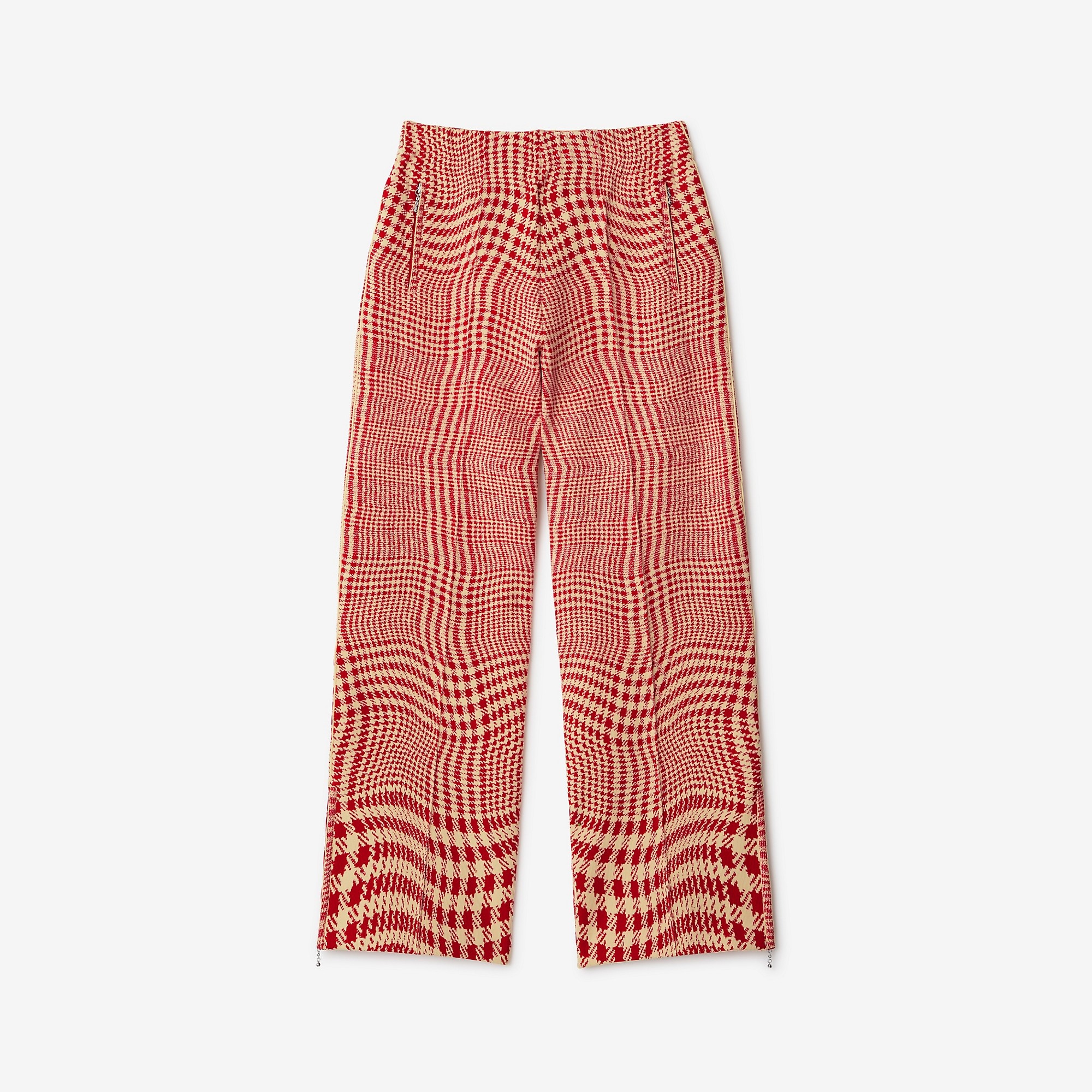 Warped Houndstooth Nylon Blend Track Pants - 1