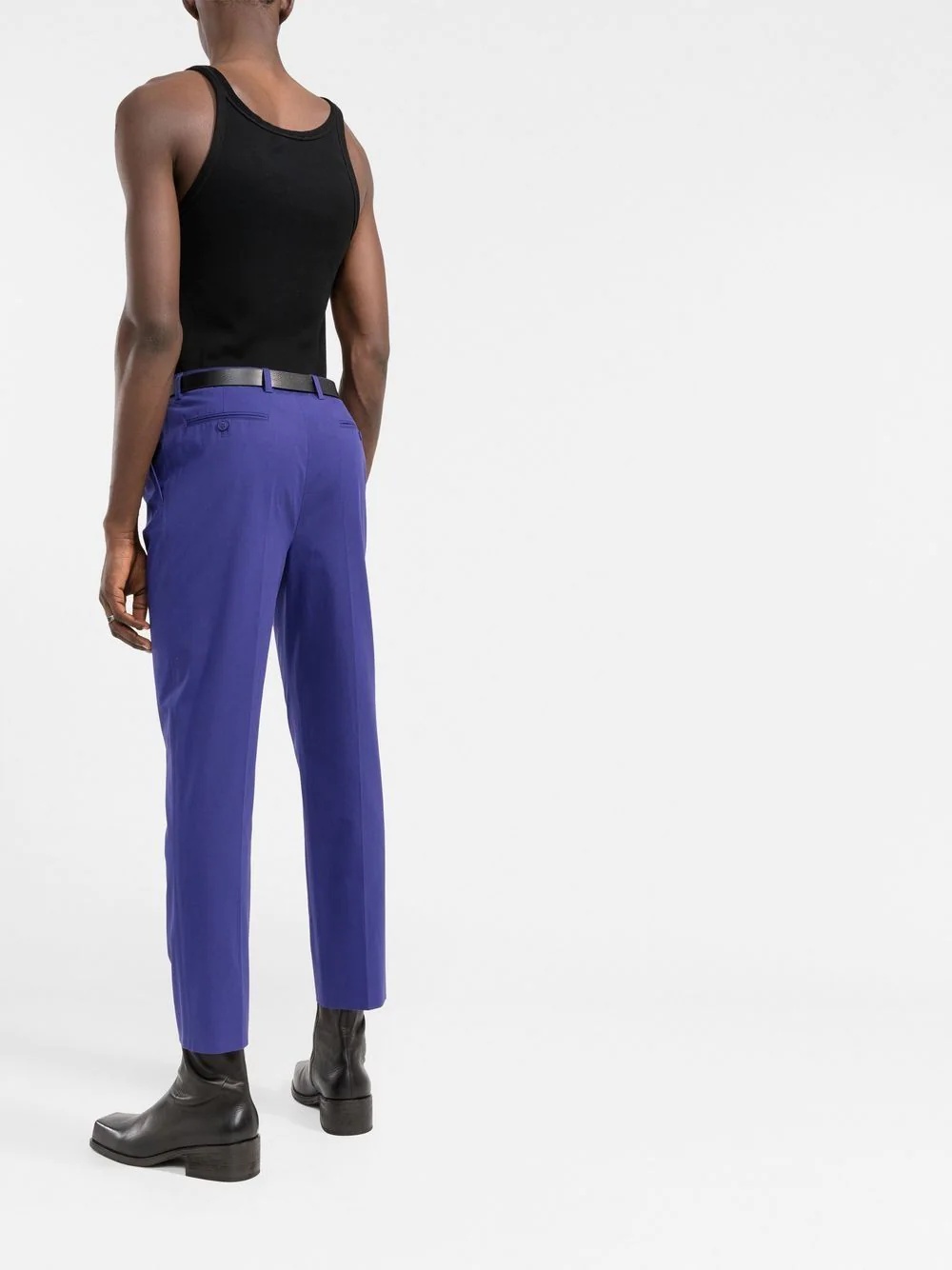 high-waisted tailored cropped trousers - 4