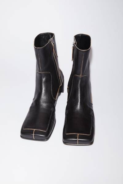 Acne Studios Leather ankle boots - Black outlook