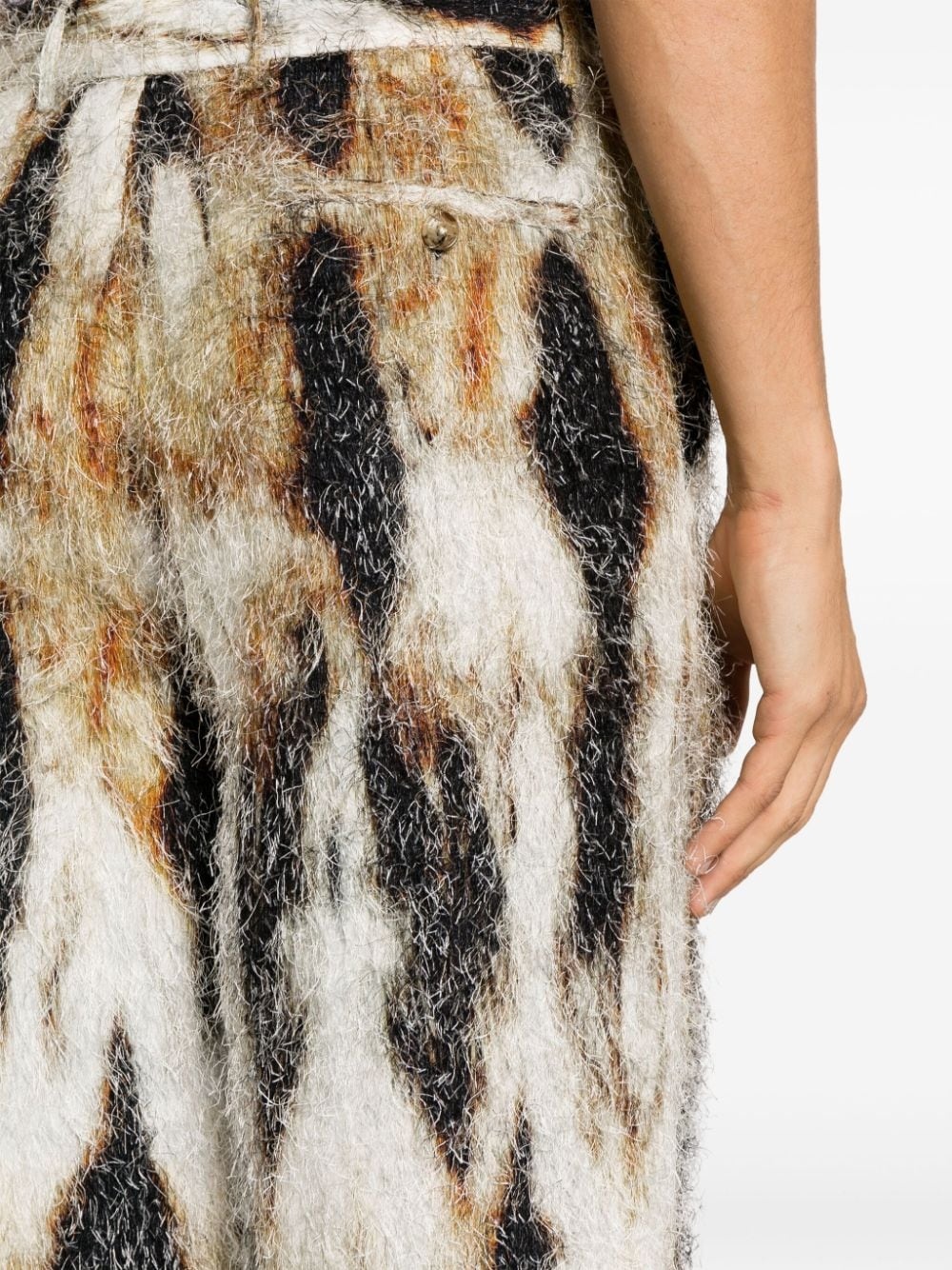 Eyelash abstract-pattern print straight trousers - 5