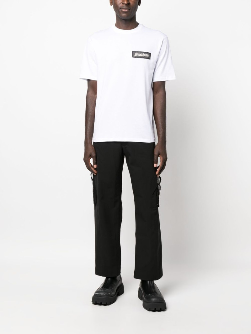 Moschino 로고 잡아당기기 면 T 셔츠 outlook