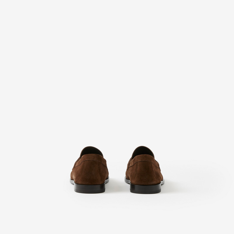Coin Detail Suede Penny Loafers 3