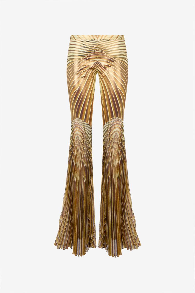 Flared Trousers with Ray Of Gold Print 1