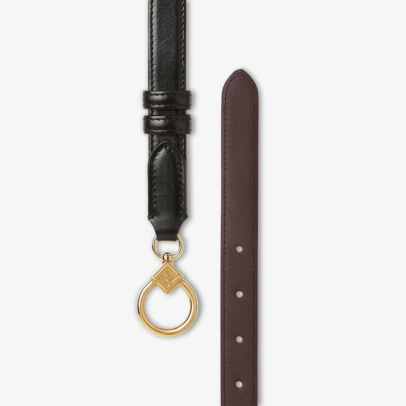 FF Diamonds Belt Black and chocolate leather reversible belt 3