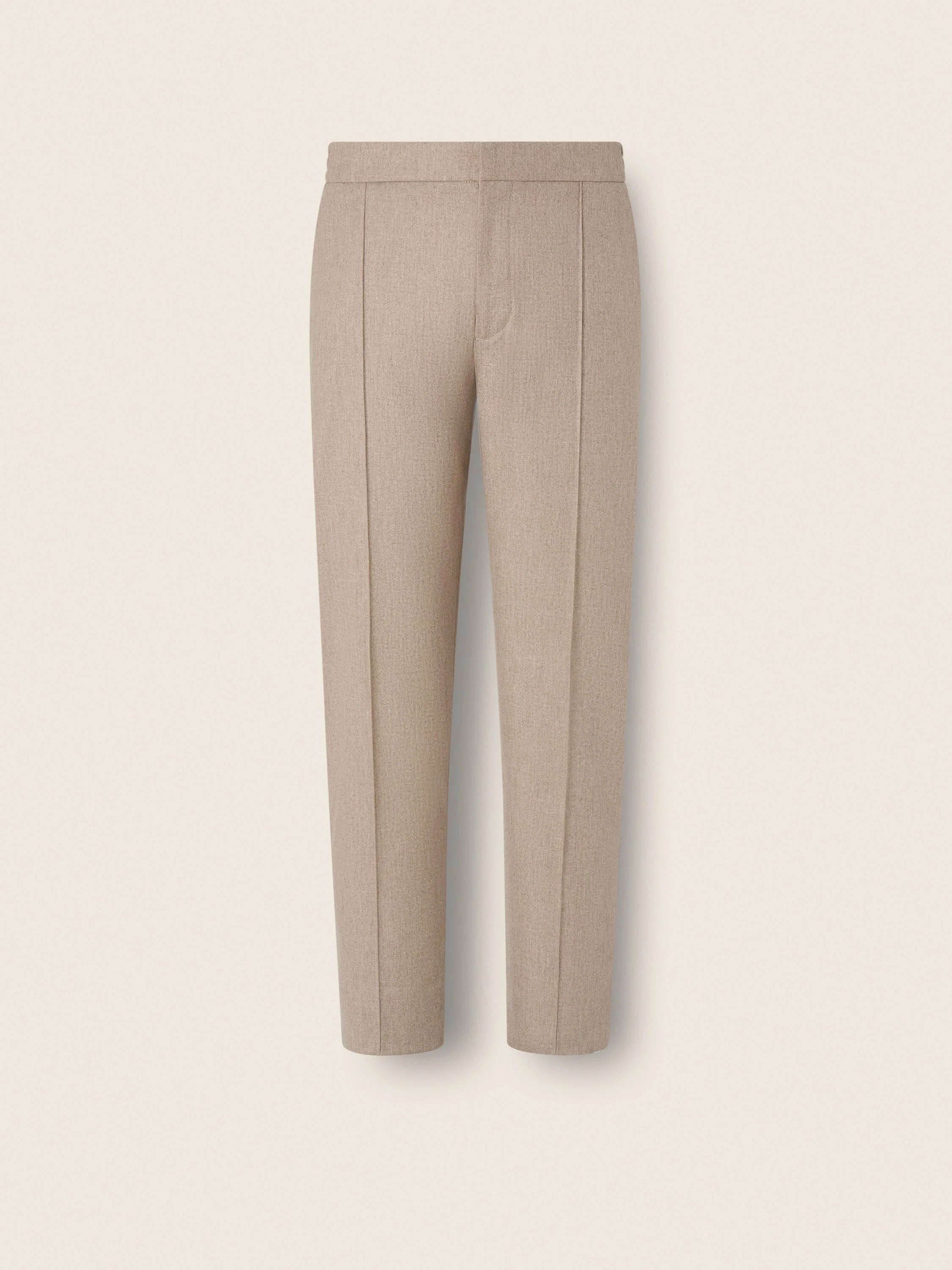 LIGHT TAUPE MÉLANGE WOOL SILK AND CASHMERE PANTS - 1