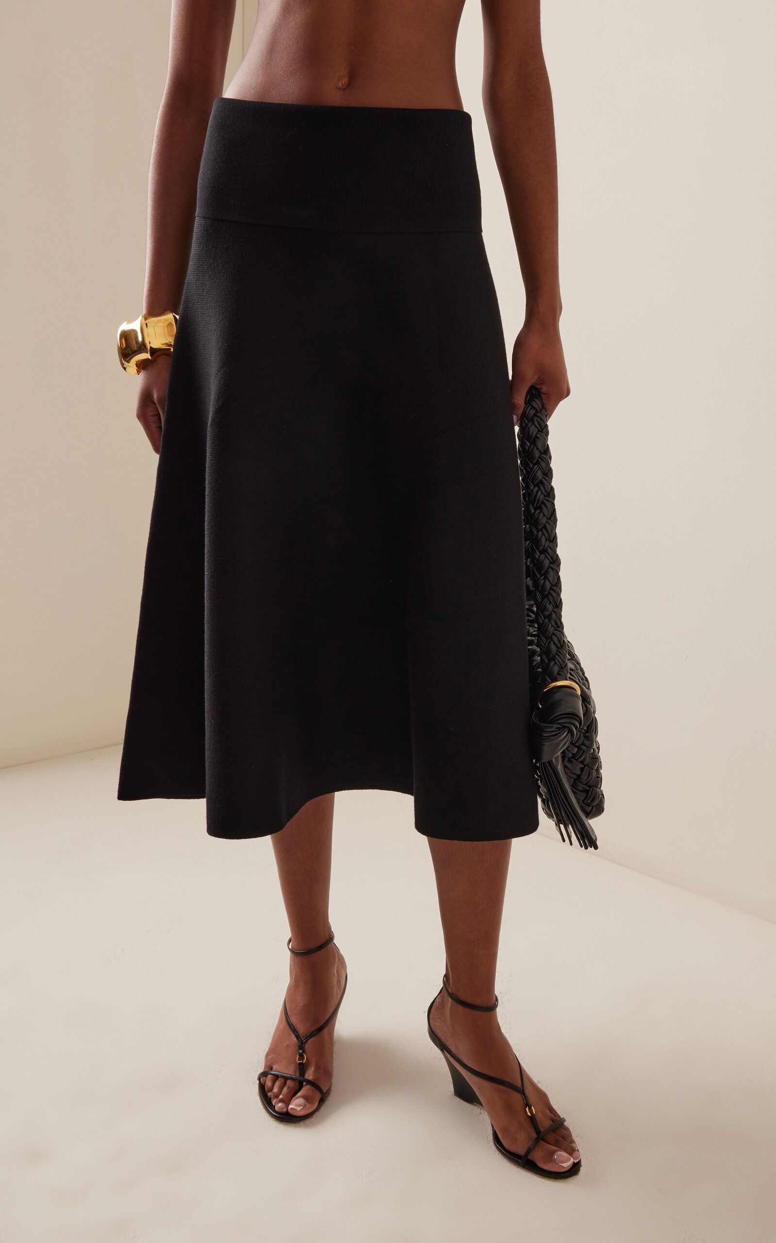 Exclusive Gabrielle Knit Midi Skirt black - 3