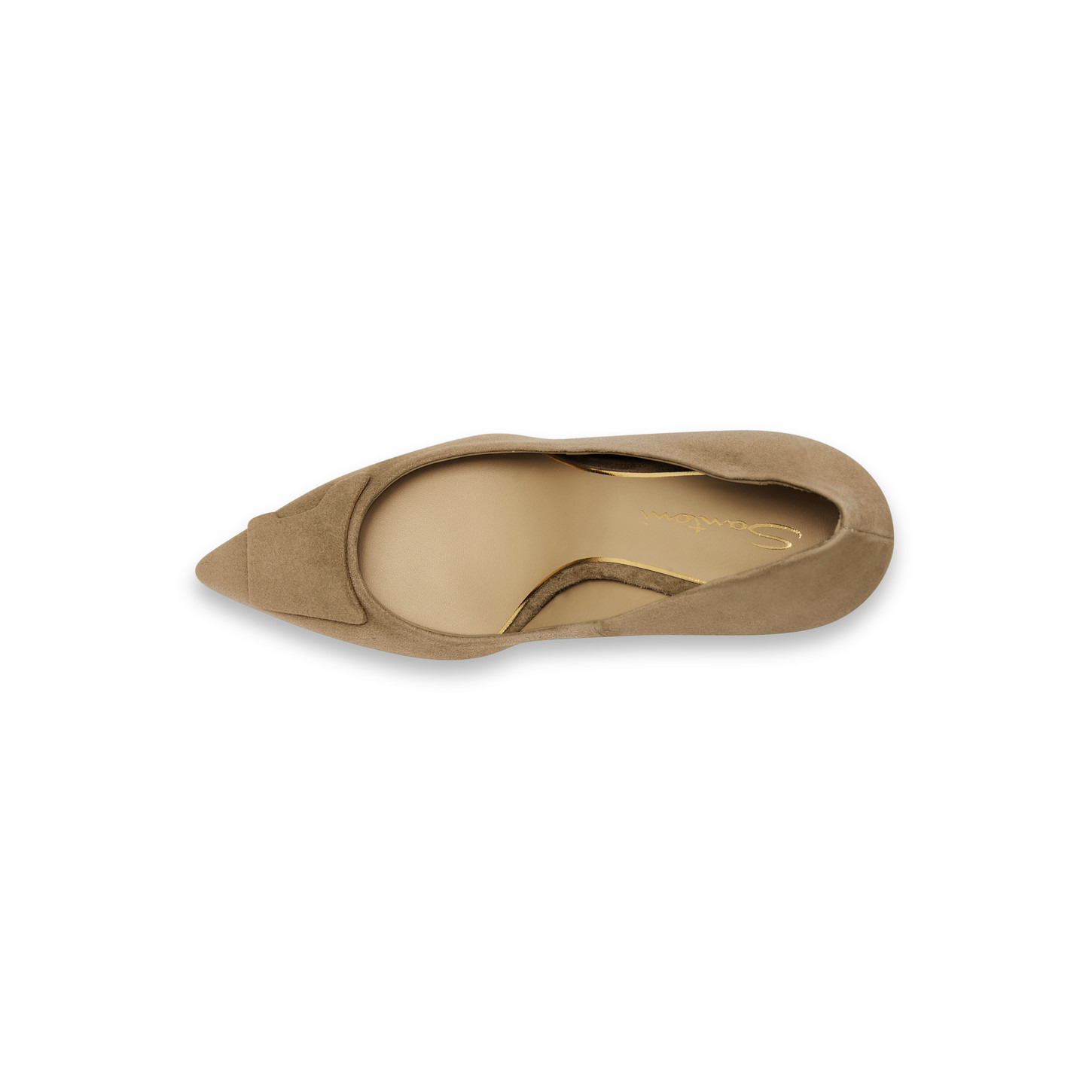 Women's beige suede high-heel Santoni Sibille pump - 4