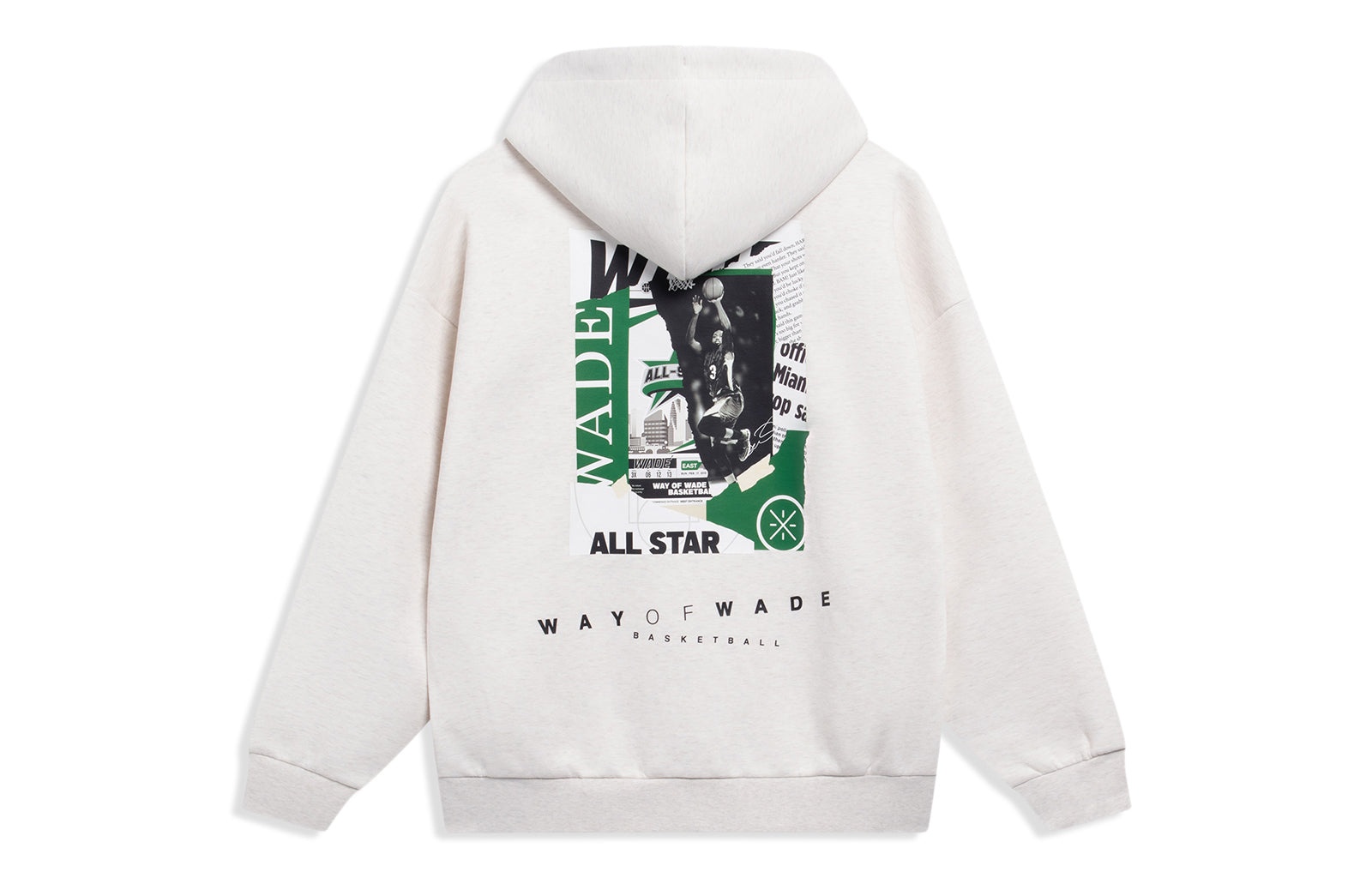 Li-Ning Way Of Wade Photo Graphic Hoodie 'Light Grey' AWDT149-9 - 2