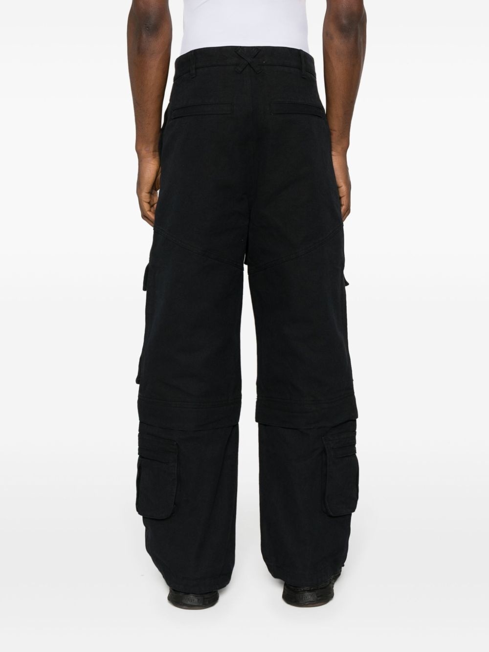 Hard wide-leg cotton cargo trousers - 5
