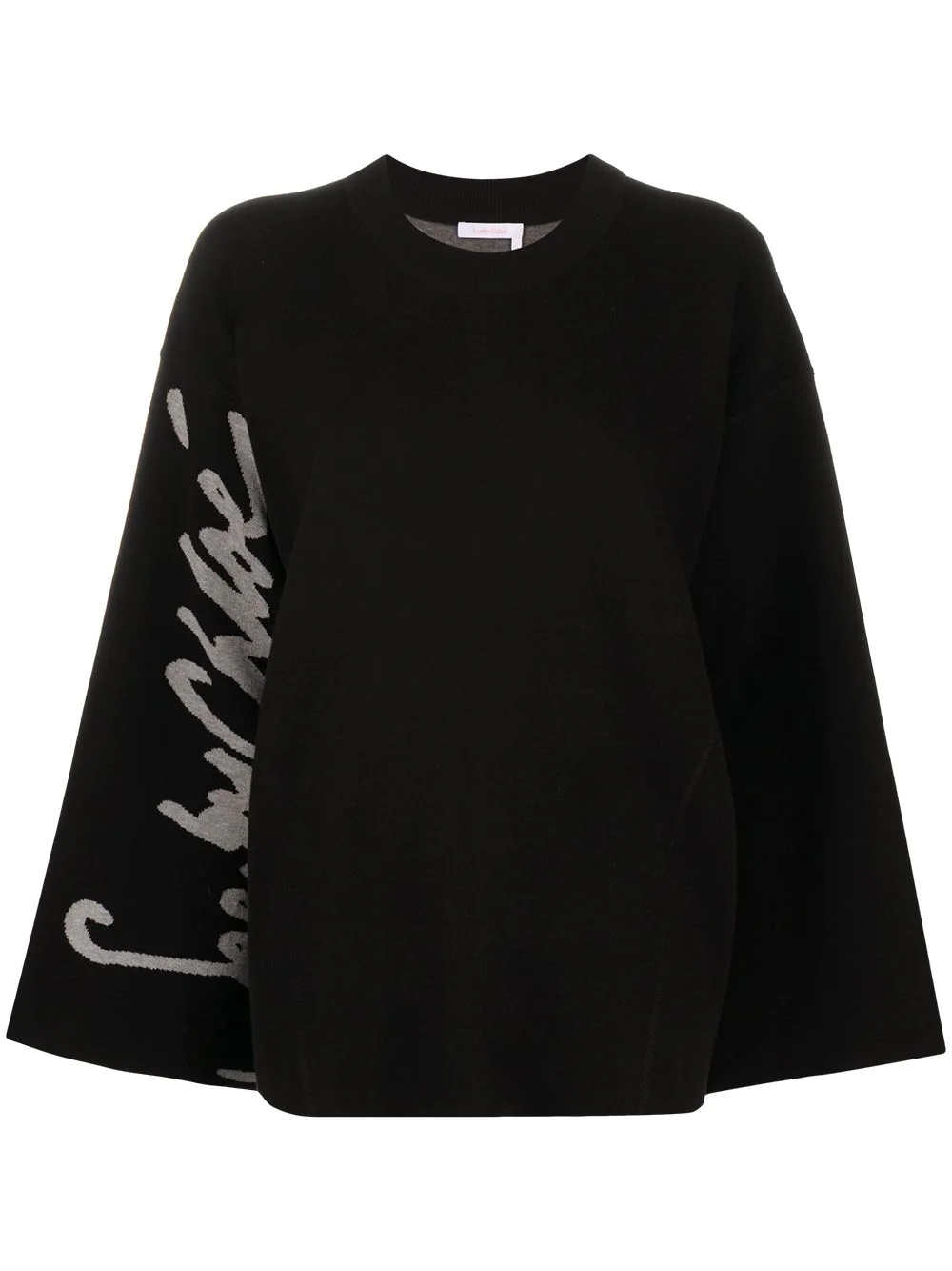 logo embroidered flared jumper - 1