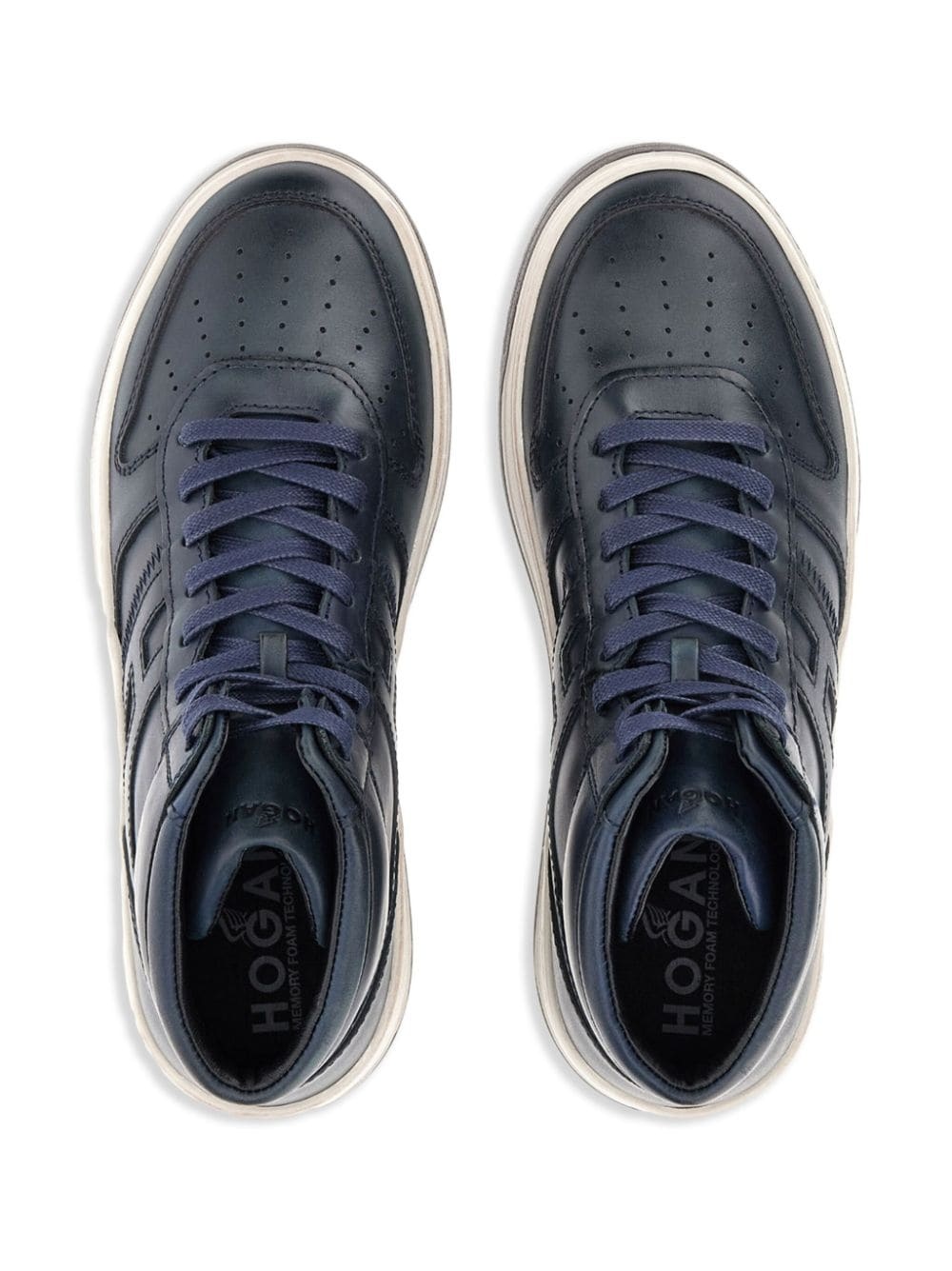 H630 logo-patch leather sneakers - 4