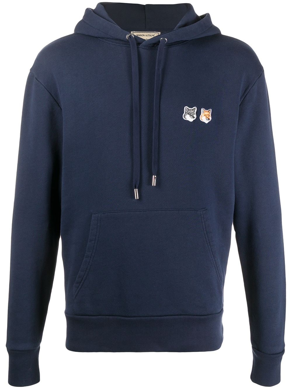 embroidered logo cotton hoodie - 1