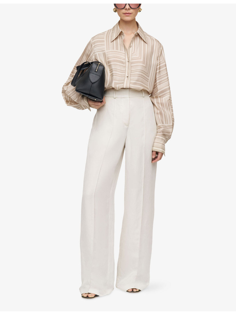 JOSEPH Atlan Grid-Print Silk Shirt outlook