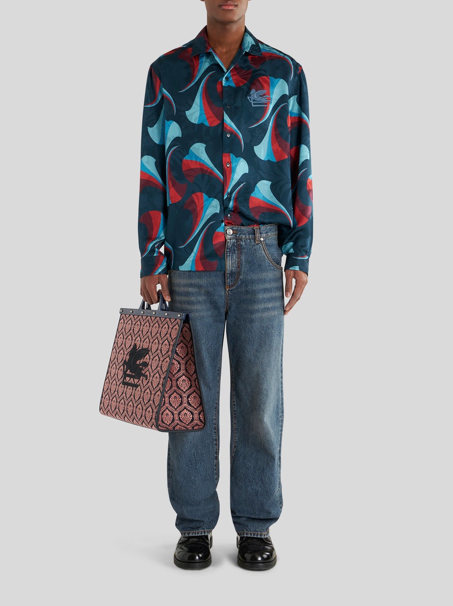 SILK BOWLING SHIRT WITH FLORAL PRINT - 4