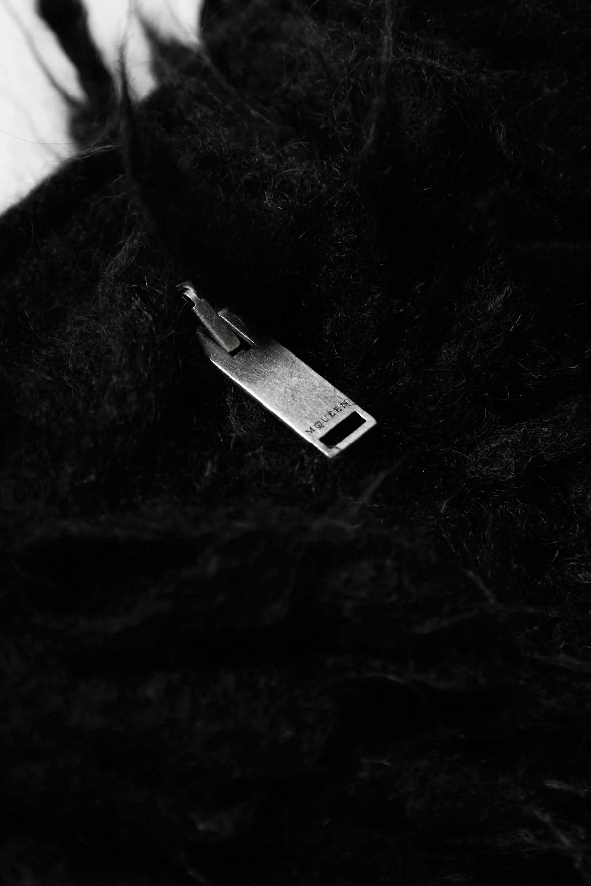 McQueen Mohair Fringes Sweater Black - 6