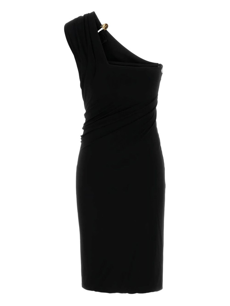 VERSACE one-shoulder draped midi dress outlook