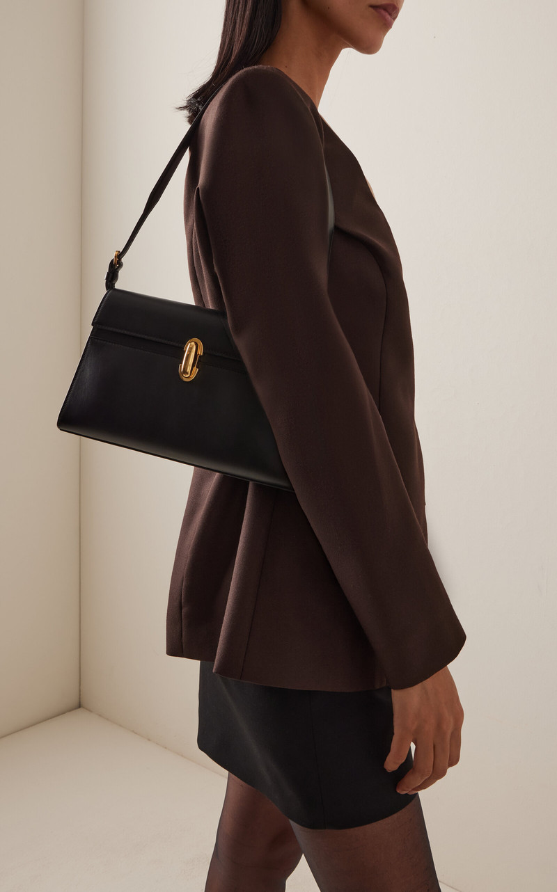 SAVETTE The Symmetry Leather Shoulder Bag black outlook