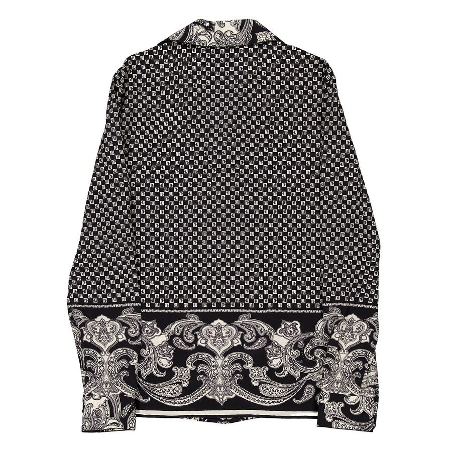 Balmain Monogram-Print Silk Shirt - 7