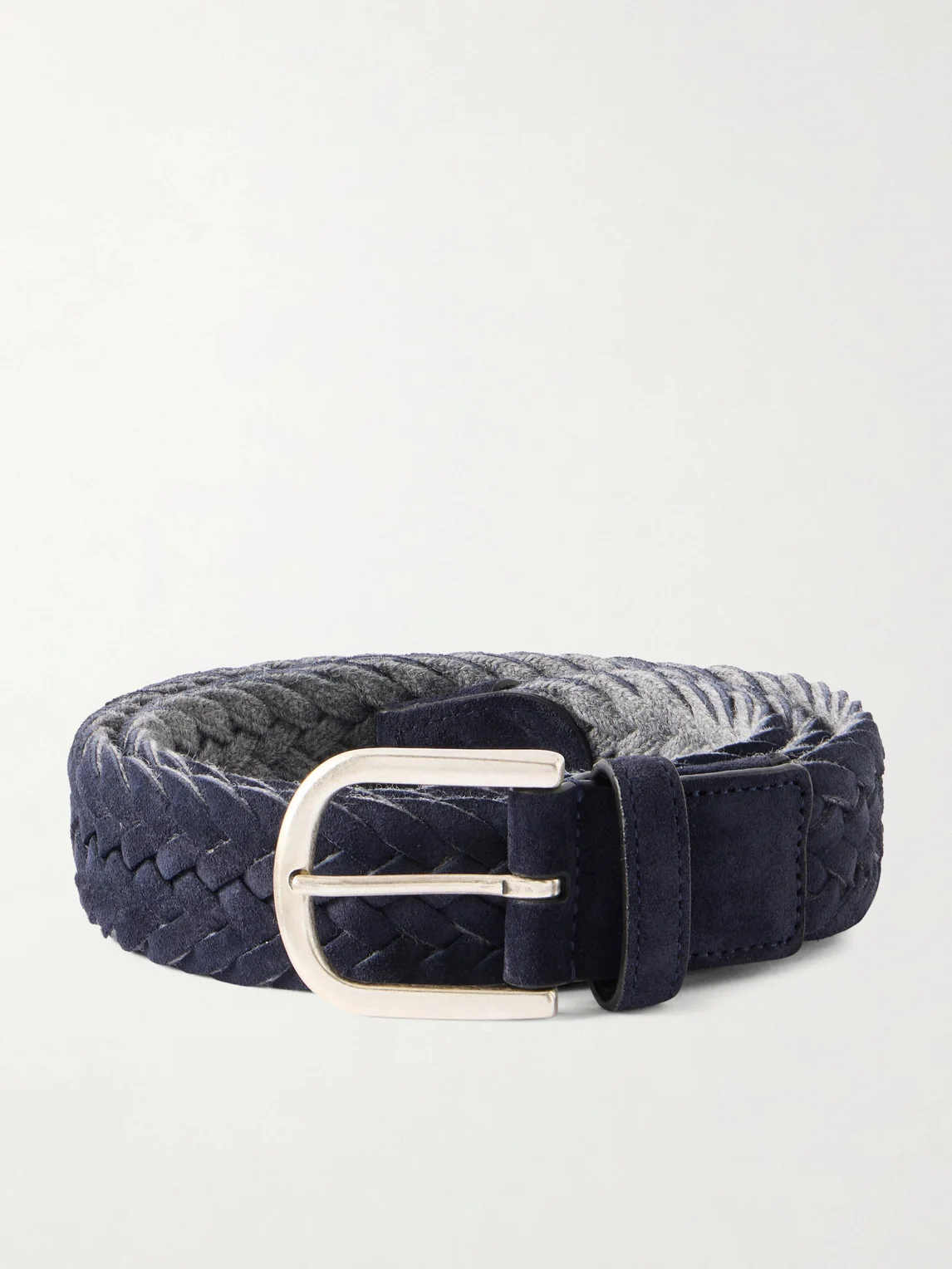 3cm Woven Suede and Wool Belt - 1