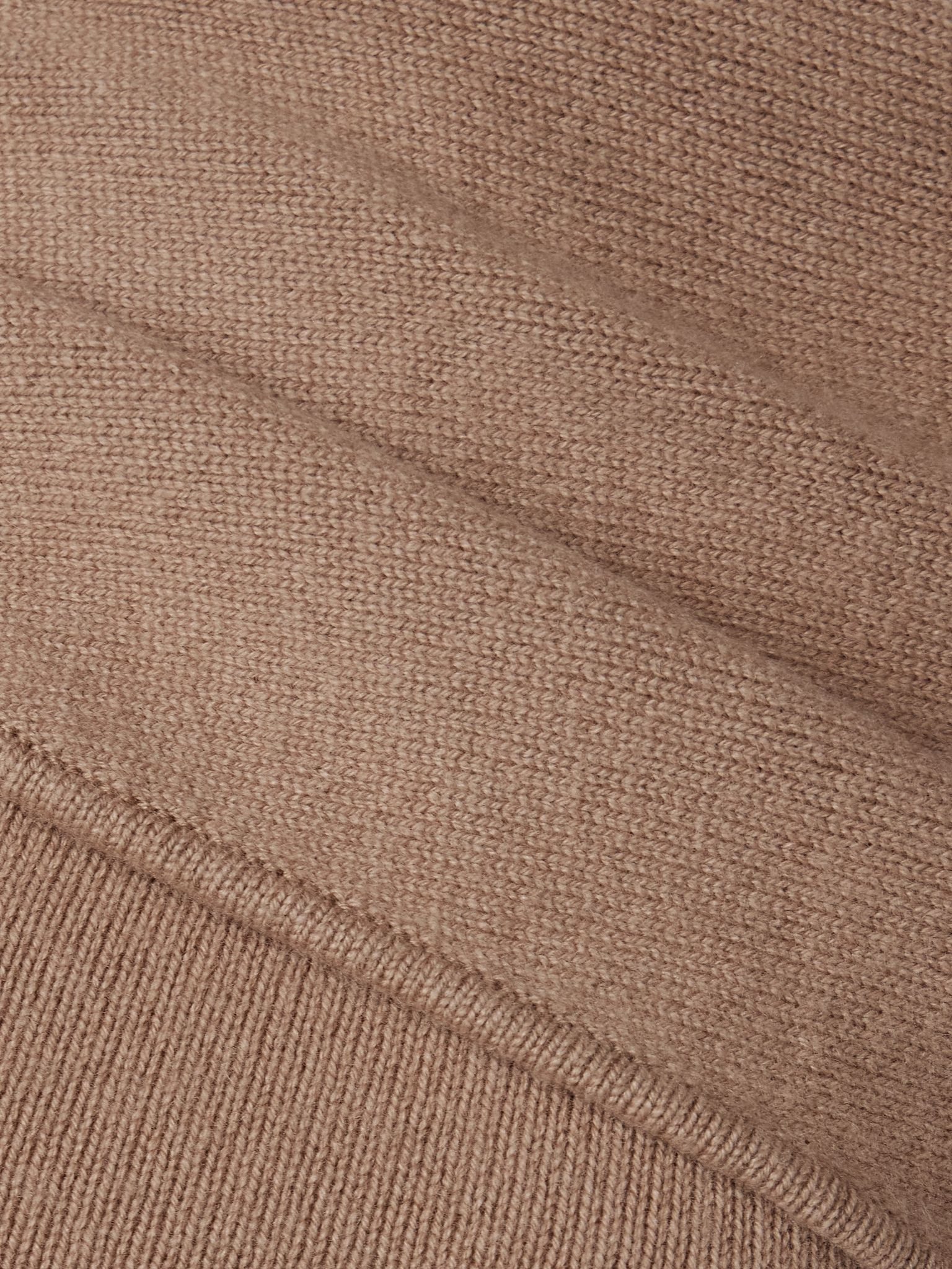 Hathaway scarf-effect draped wool and recycled cashmere-blend midi dress Camel - 4