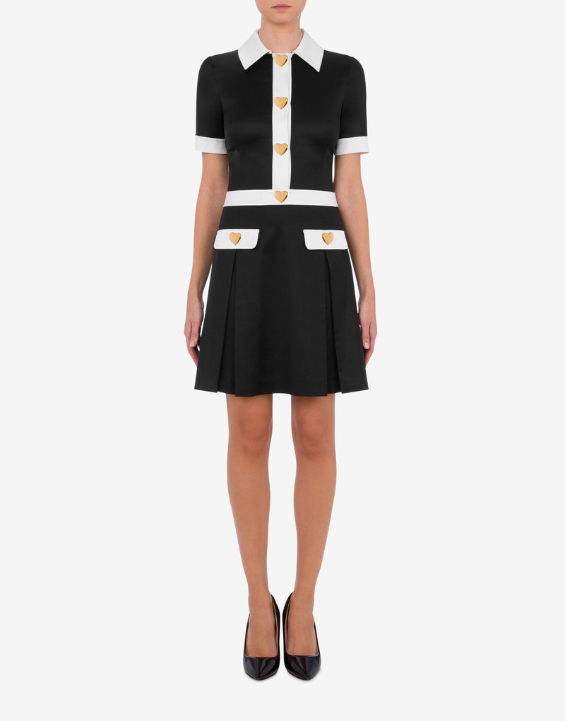 Moschino HEART BUTTONS STRETCH SATIN DRESS outlook