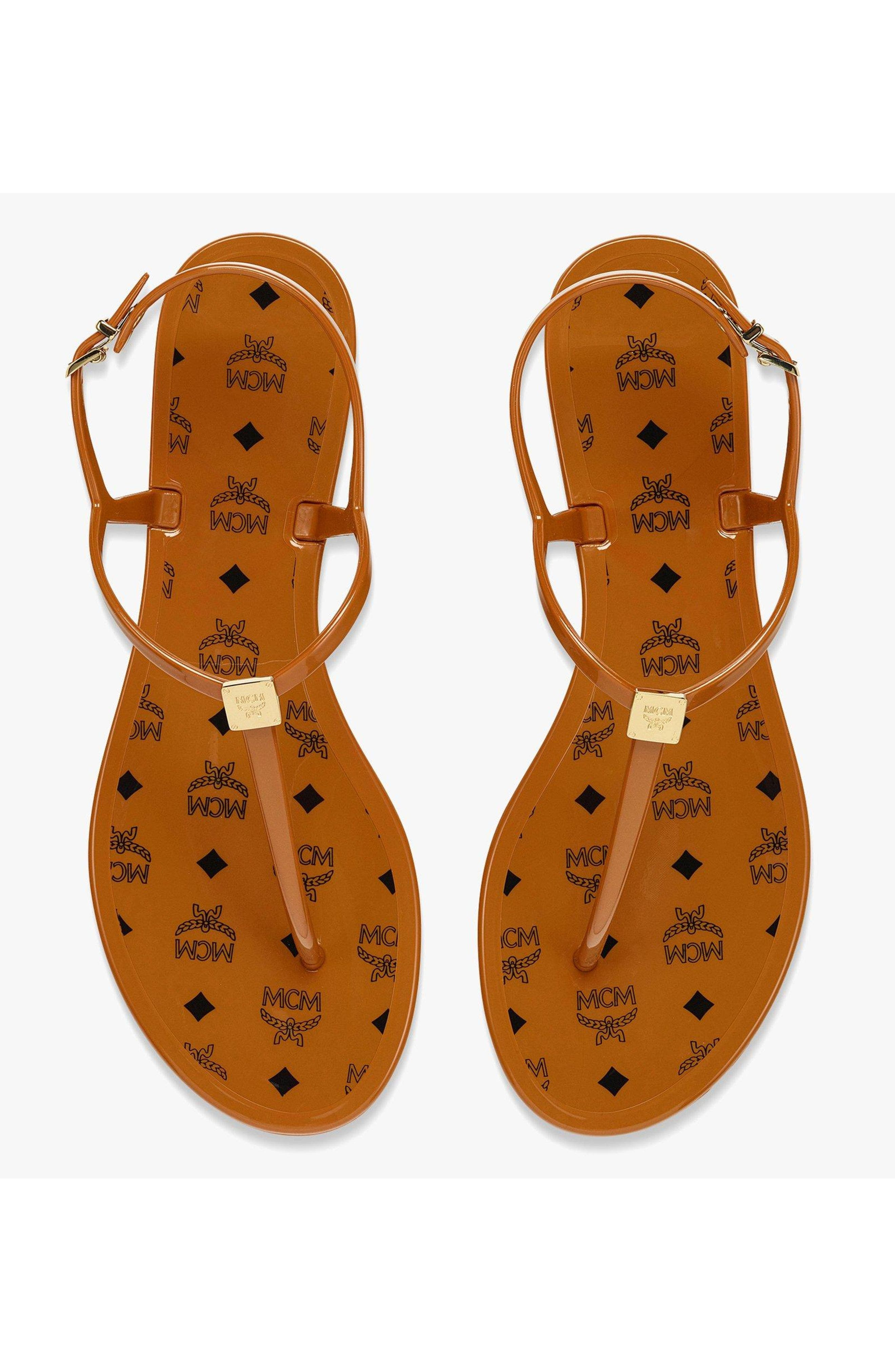 MCM Monogram Jelly Sandals in Cognac at Nordstrom - 4