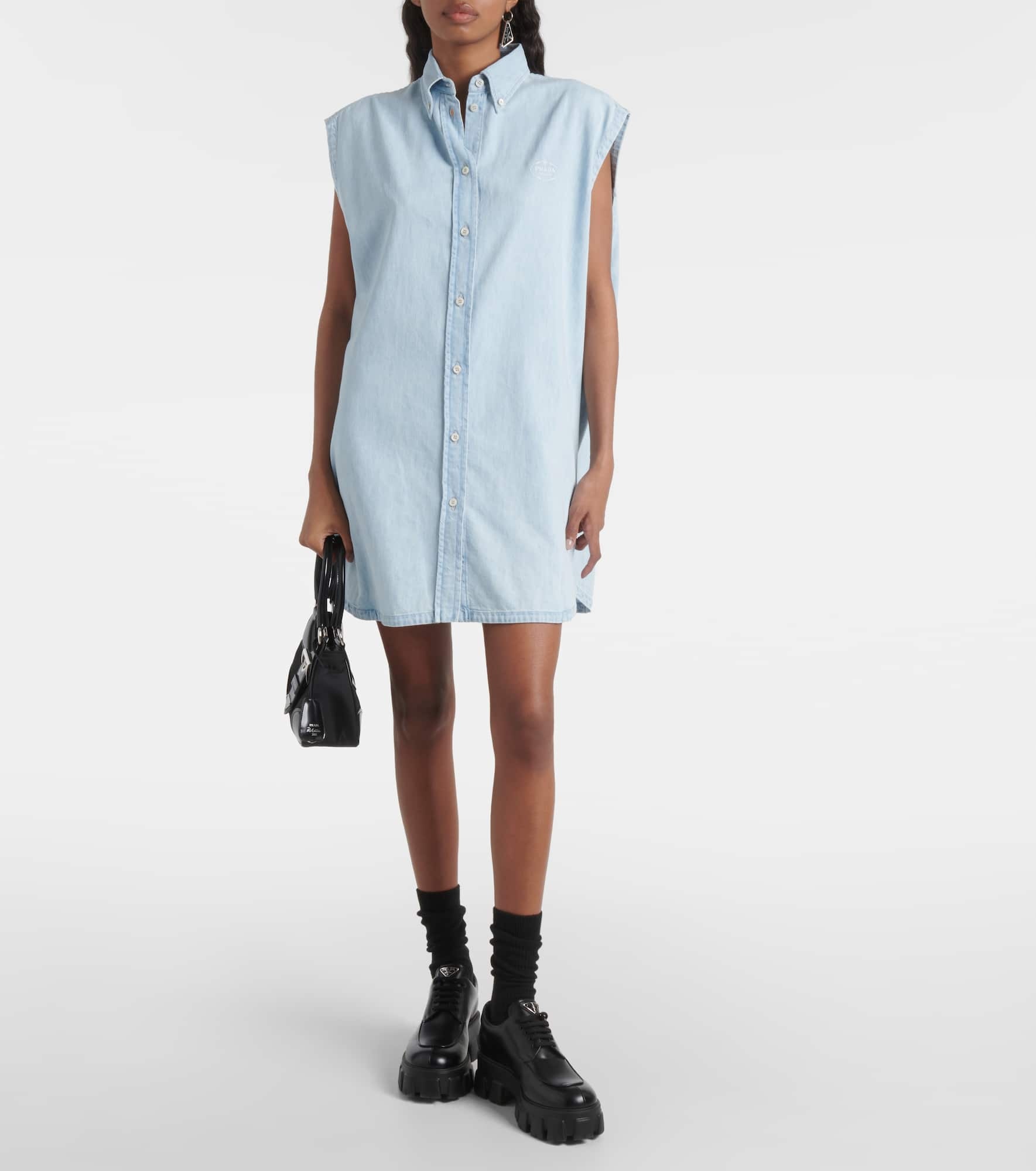 Oversized denim shirt dress - 2