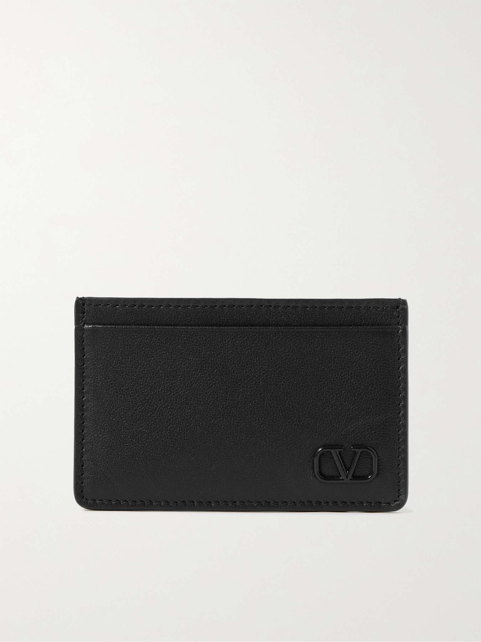 Valentino Garavani Logo-Appliquéd Full-Grain Leather Cardholder - 1