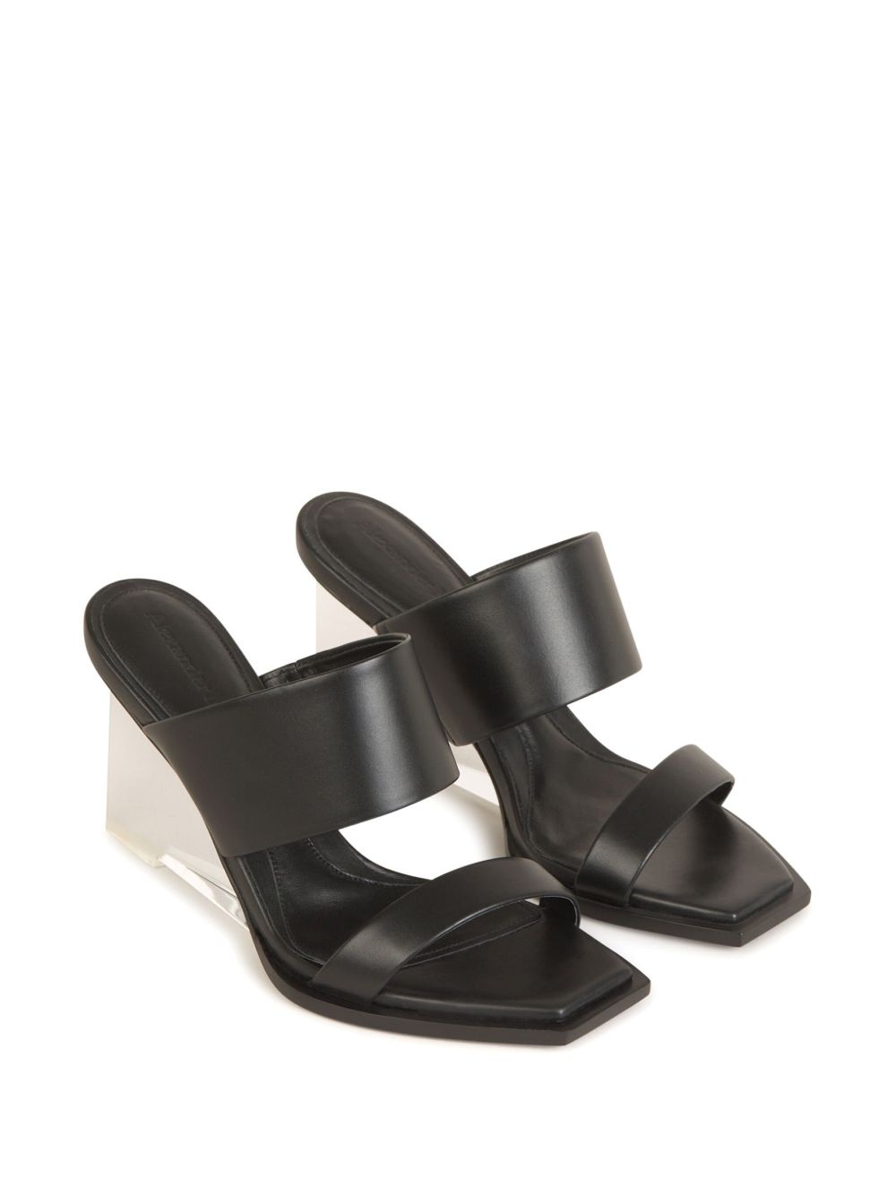 75mm platform leather mules - 2