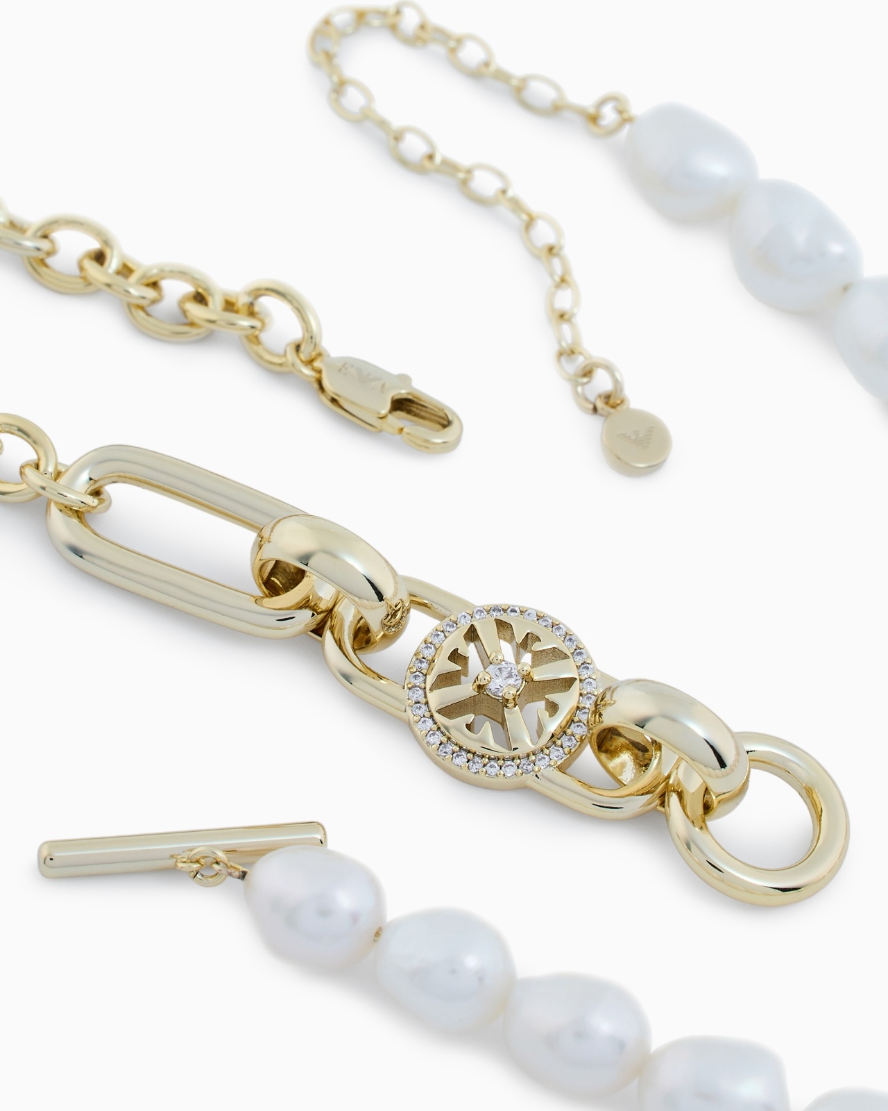 GOLD-TONE BRASS STATION NECKLACE - 3
