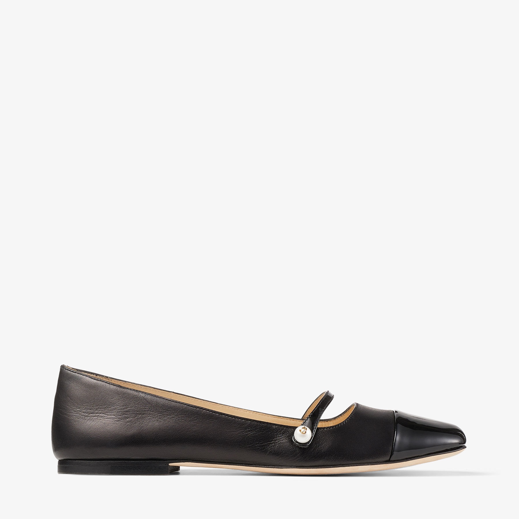 Elisa Flat
Black Nappa and Patent Leather Flats - 1