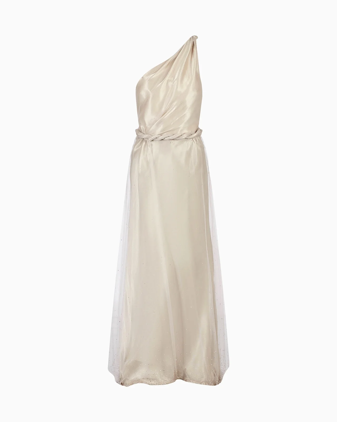ONE-SHOULDER LONG DRESS WITH ALL-OVER EMBROIDERY - 1